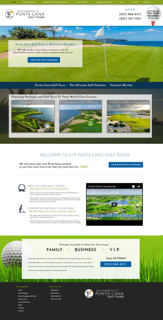 Golf Course Website Design